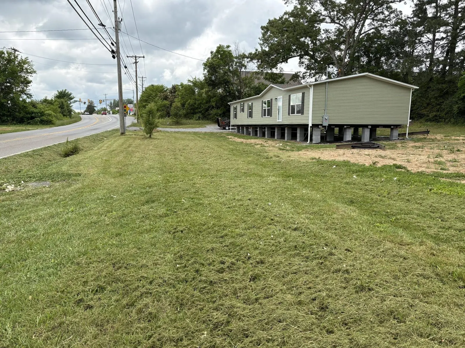 Cleared lot ready for a mobile-home placement