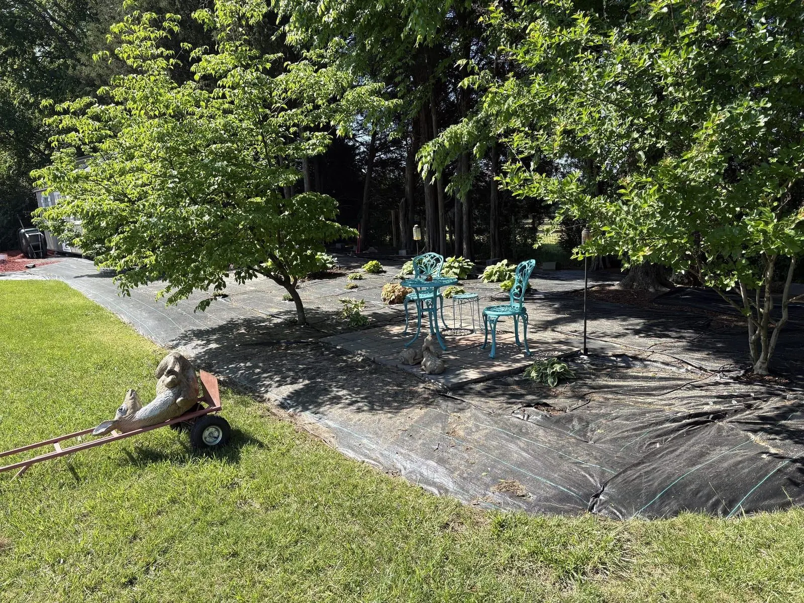 Treeline bed installation in progress